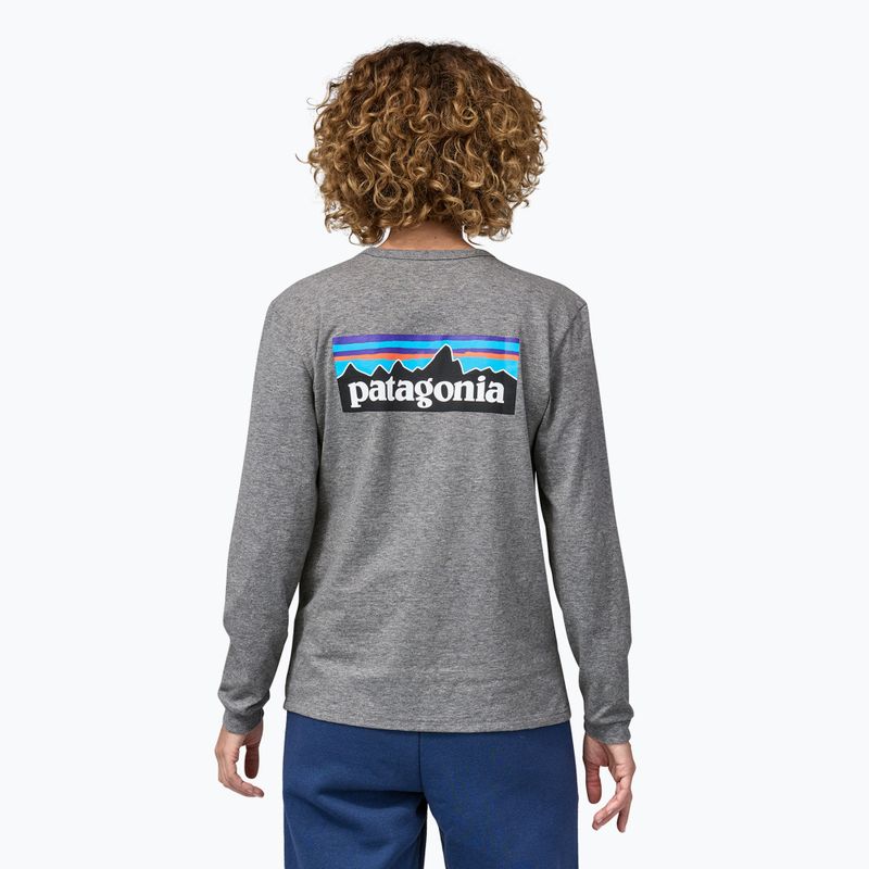 Dámské tričko longsleeve  Patagonia P-6 Logo Responsibili-Tee gravel heather 2