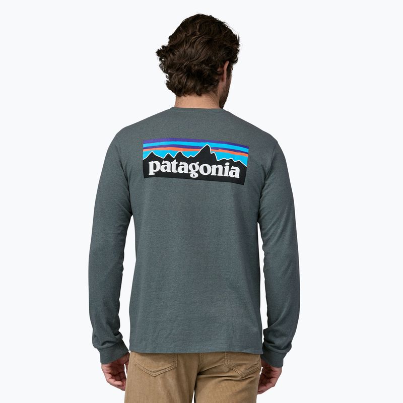 Pánské trekové tričko longsleeve Patagonia P-6 Logo Responsibili nouveau green 2
