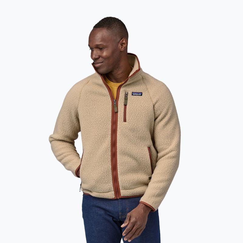 Pánská fleecová mikina Patagonia Retro Pile el cap khaki w/sisu brown  sweatshirt