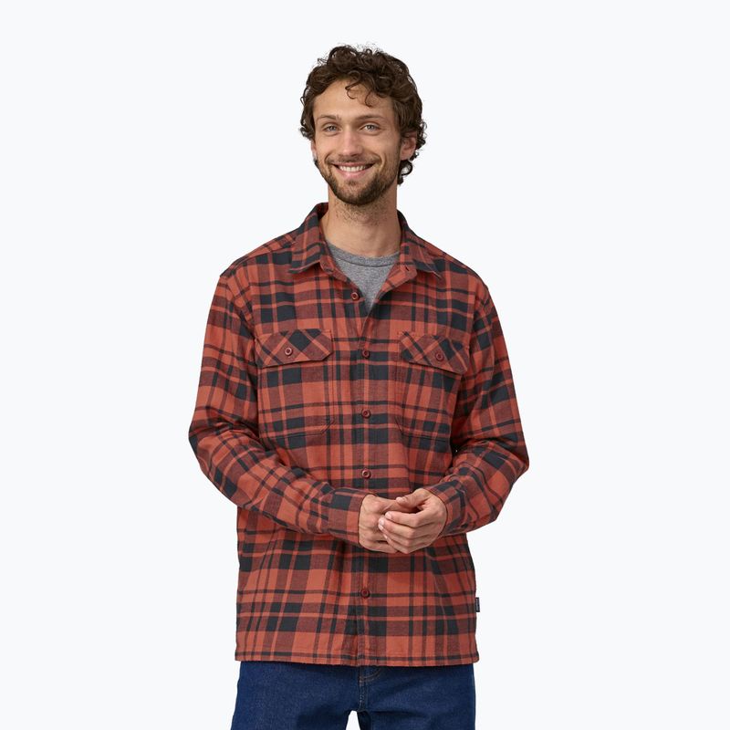 Pánská košilePatagonia Organic Cotton MW Fjord Flannel ice caps/burl red