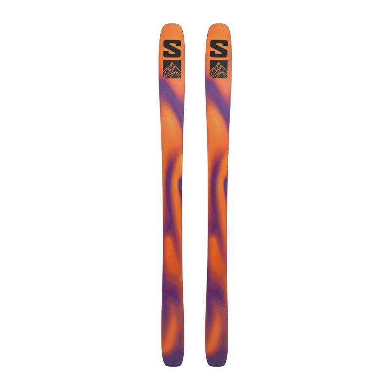 Salomon QST 98 + Skins reef waters/flame orange/royal purple sjezdové lyže 2