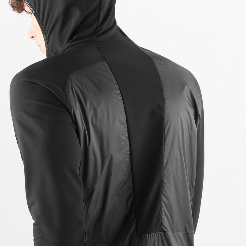 Pánská hybridní bunda Salomon Elixir Hybrid Hoodie Insulated deep black 5