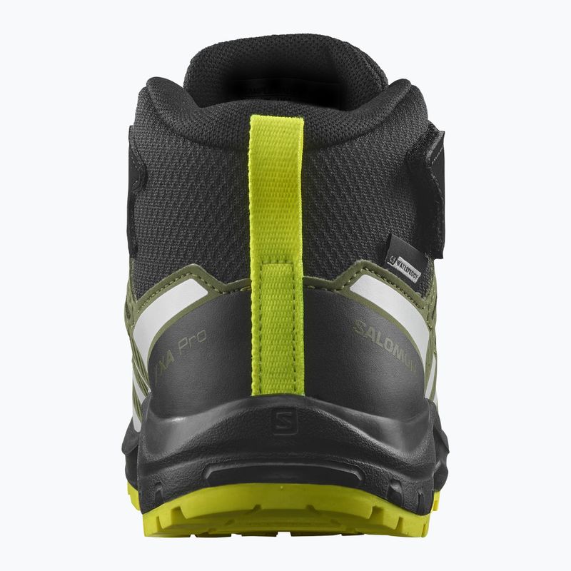 Dětské trekové boty Salomon Xa Pro V8 Mid CSWP black/deep lichen green/safety yellow 4