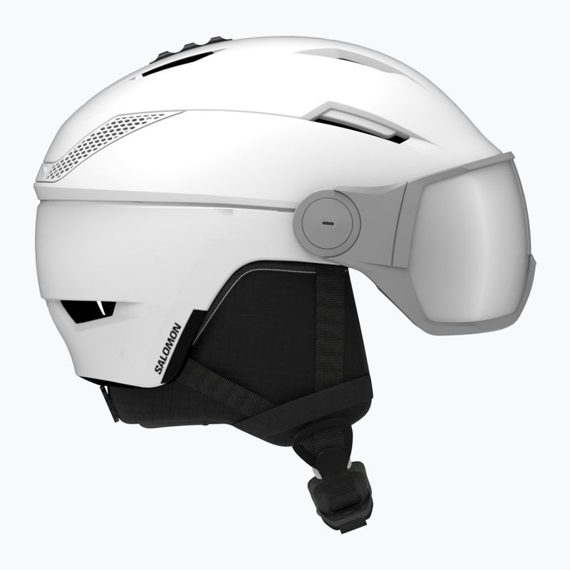 Lyžařská helma Salomon Pioneer Visor S2 bílá/stříbrná