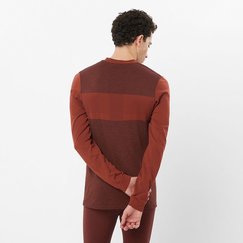 Pánské termo tričko Longsleeve Salomon Essential Wool rum raisin  2