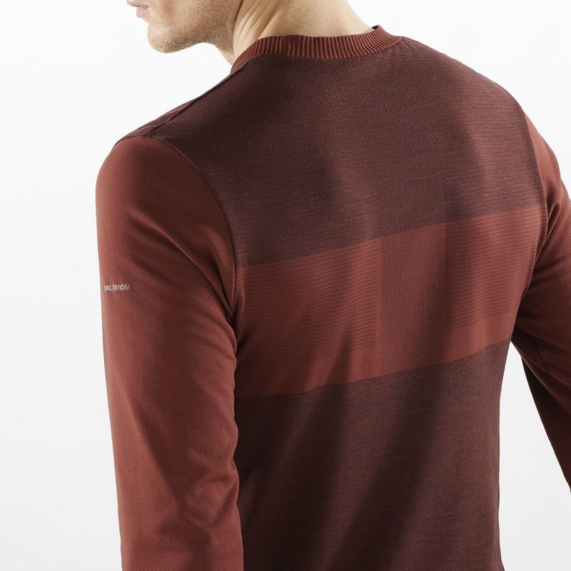 Pánské termo tričko Longsleeve Salomon Essential Wool rum raisin  3