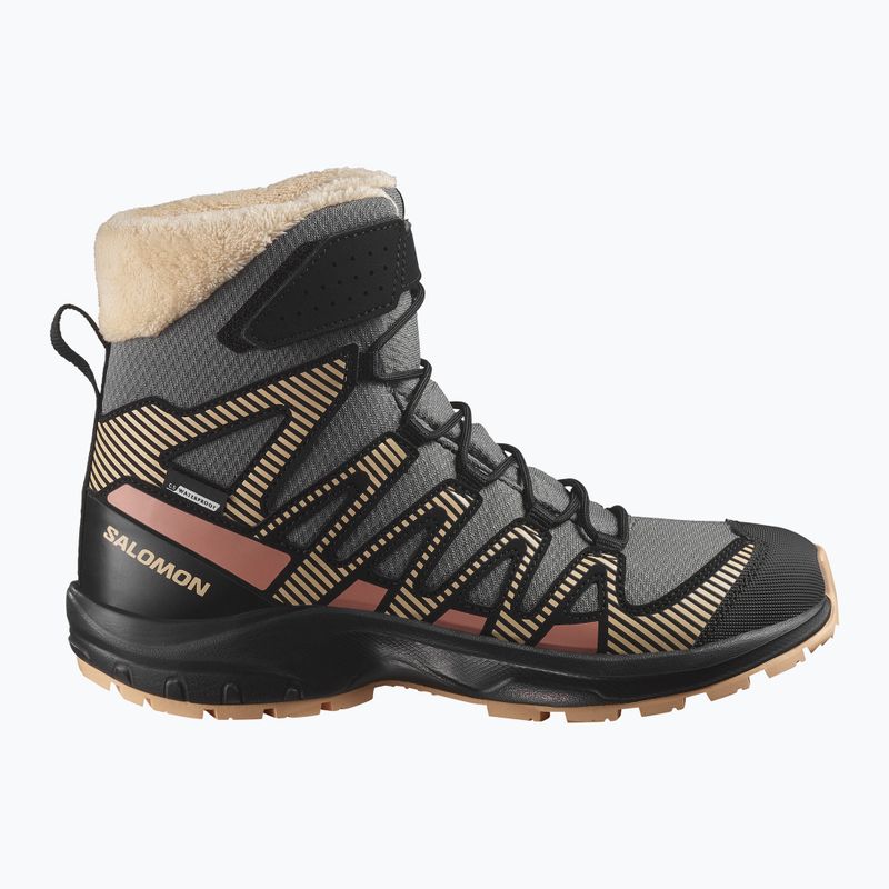 Dětské trekingové boty Salomon XA Pro V8 Winter CSWP pewter/black/peach fuzz 8