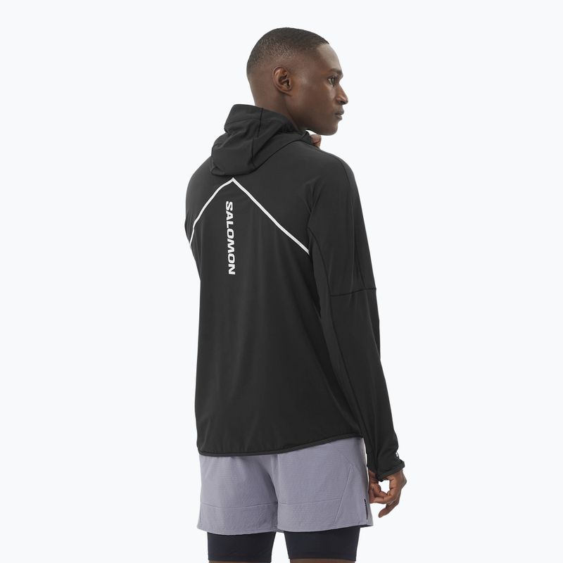 Pánská běžecká mikina Salomon Sense Aero Hybrid Half Zip Hooded deep black 2