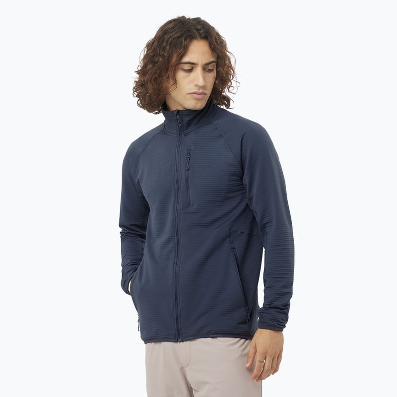 Pánská trekingová mikina Salomon Lightwarm Full Zip blue nights