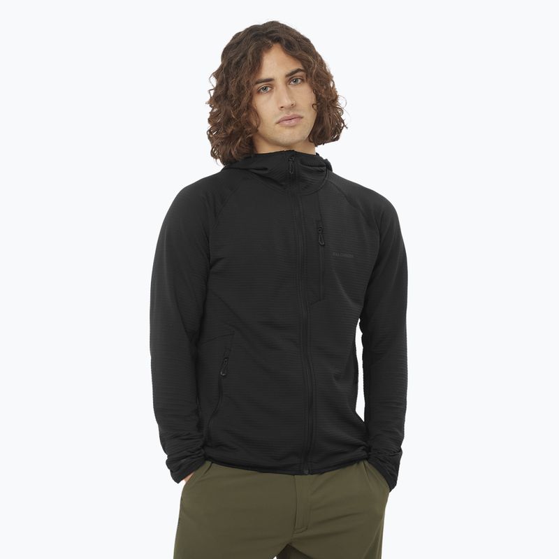 Pánská trekingová mikina Salomon Sntial Lightwarm Hybrid deep black