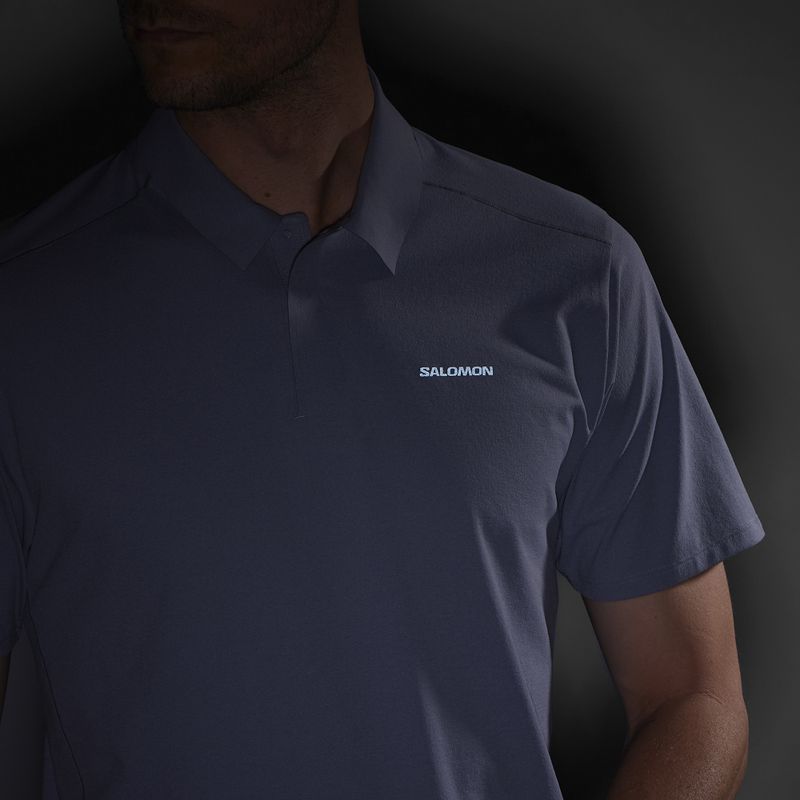 Pánské tričko Salomon Trackline Polo blue granite 6