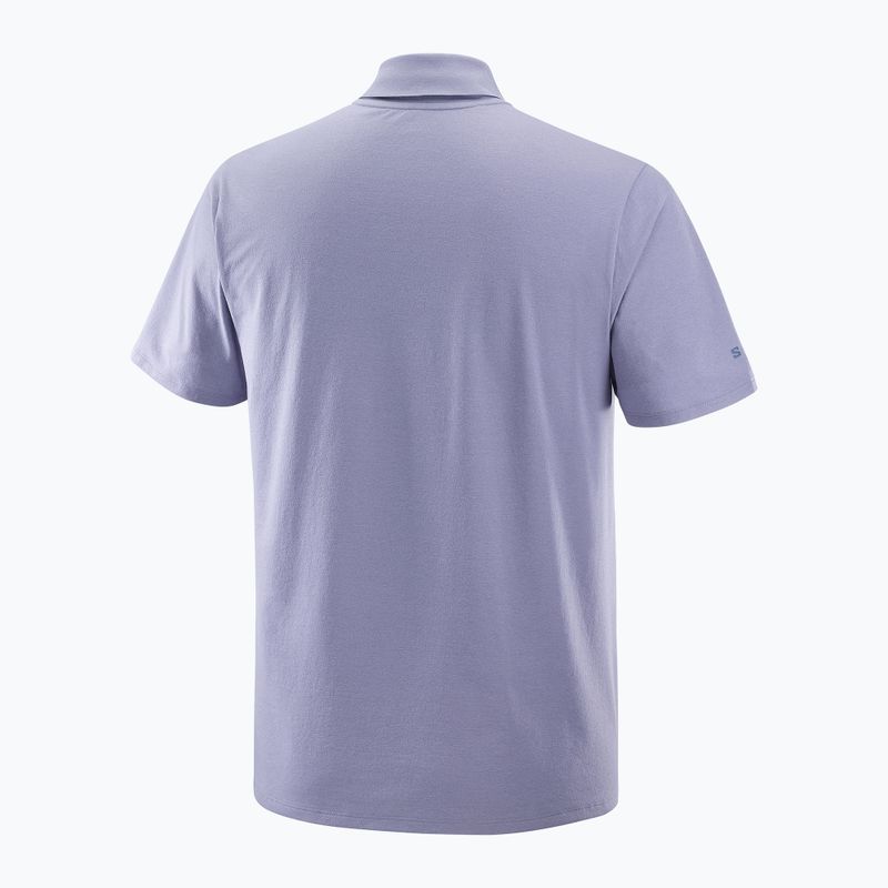 Pánské tričko Salomon Trackline Polo blue granite 8