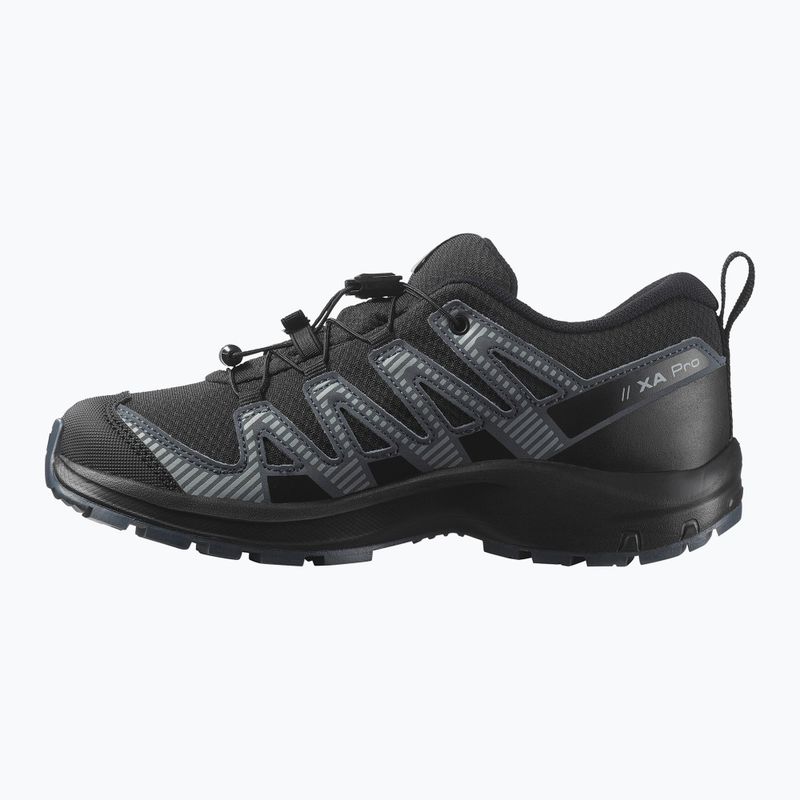 Dětské trekingové boty Salomon XA Pro 3D V8 Waterproof black/turbulence/quarry 9