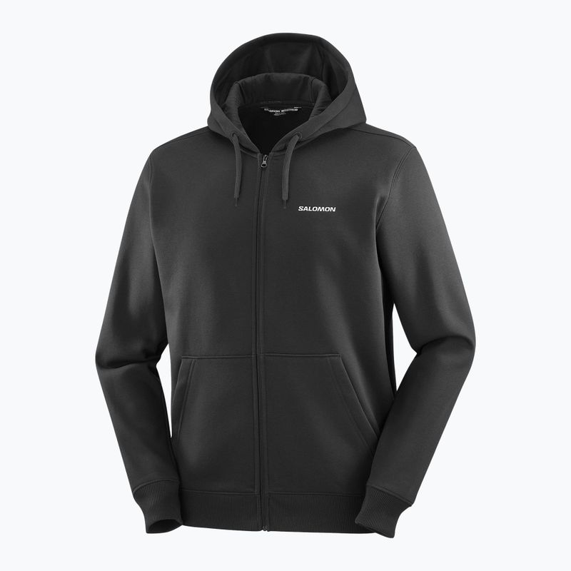 Pánská mikina  Salomon Logo Full Zip Hoodie deep black 4