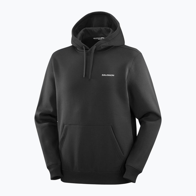 Pánská mikina Salomon Chest Logo Hoodie deep black 3