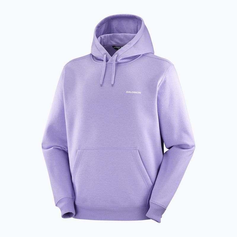 Pánská mikina  Salomon Logo Hoodie violet tulip 3