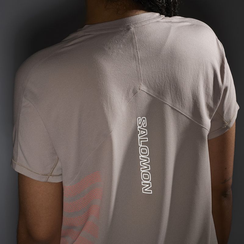 Dámské běžecké tričko Salomon Sense Aero Tee GFX etherea/neon flame 3