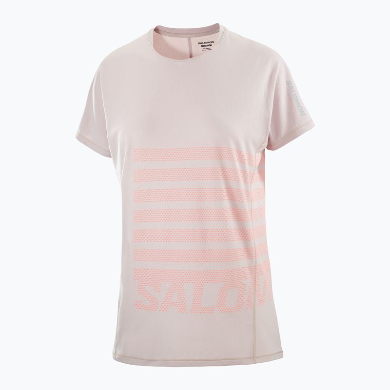 Dámské běžecké tričko Salomon Sense Aero Tee GFX etherea/neon flame 4