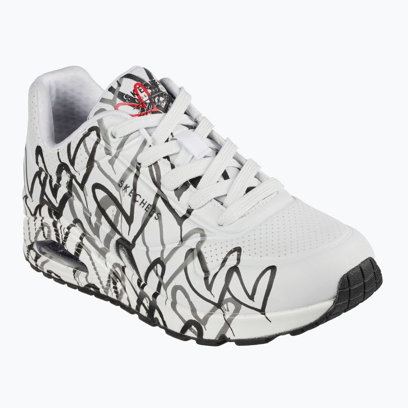 Dámské boty SKECHERS JGoldcrown Uno Spread The Love white/black/gray 8