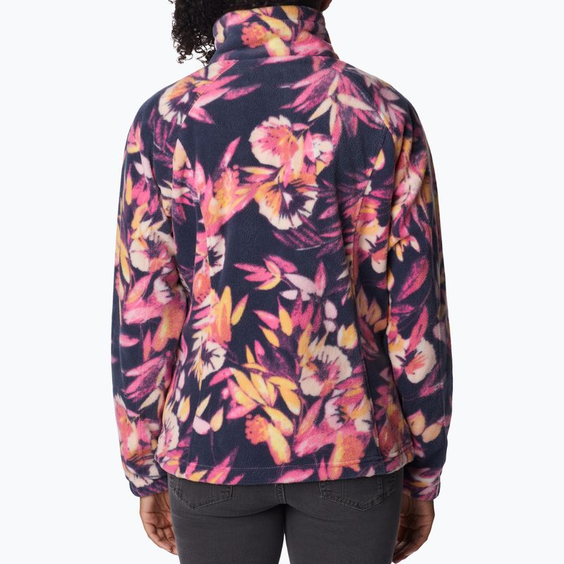Dámská fleecová mikina Columbia Benton Springs Printed Fleece růžovo-tmavě modrá 2021771 2
