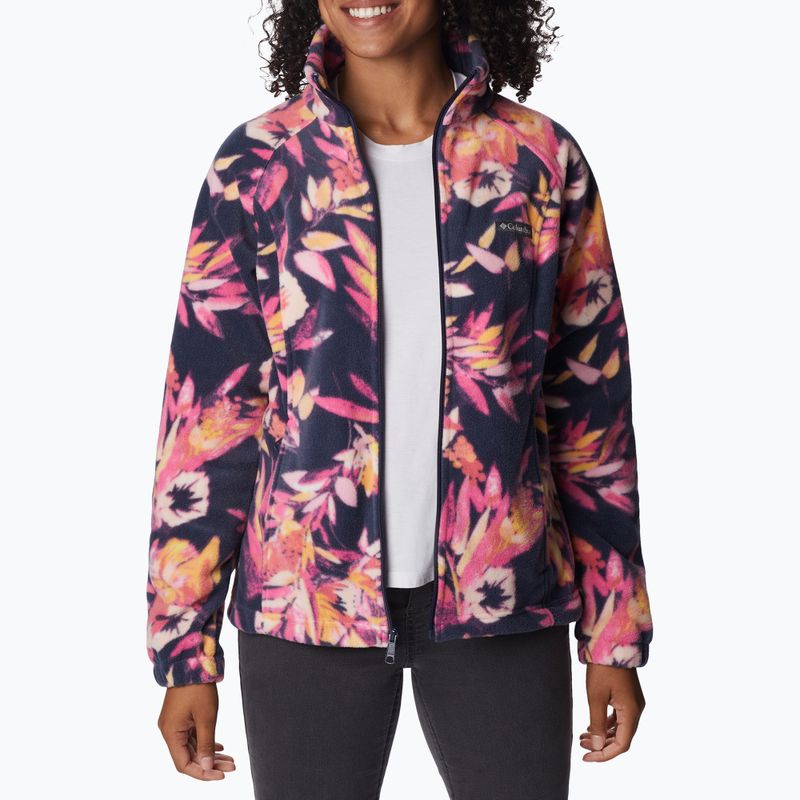 Dámská fleecová mikina Columbia Benton Springs Printed Fleece růžovo-tmavě modrá 2021771 3