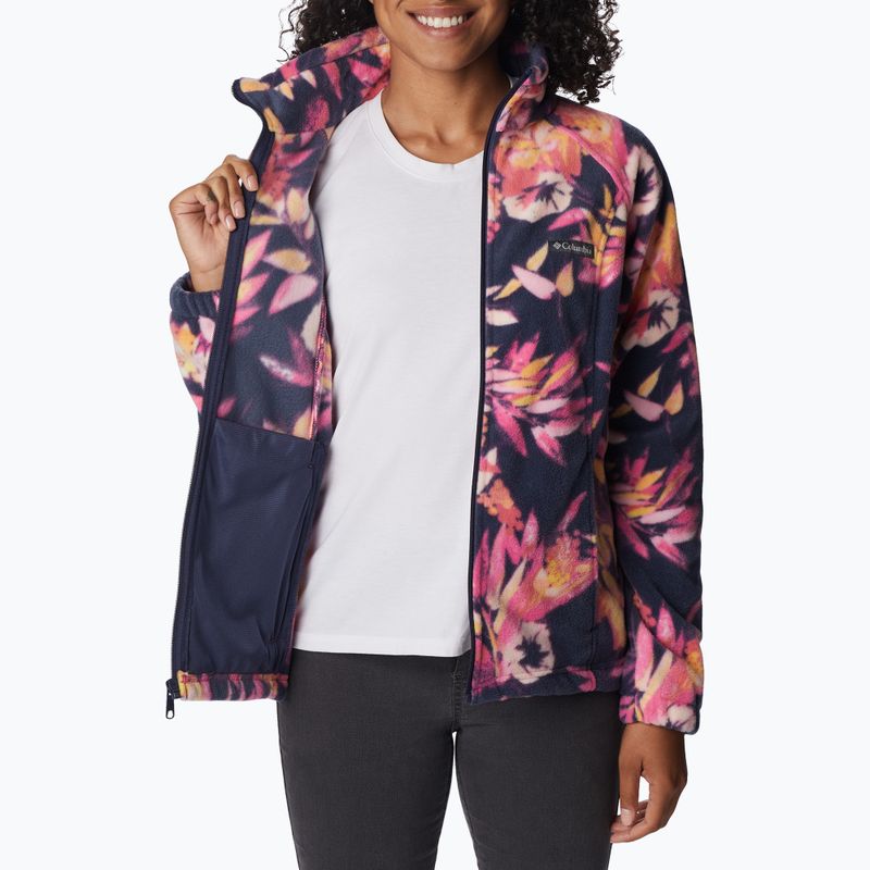 Dámská fleecová mikina Columbia Benton Springs Printed Fleece růžovo-tmavě modrá 2021771 4