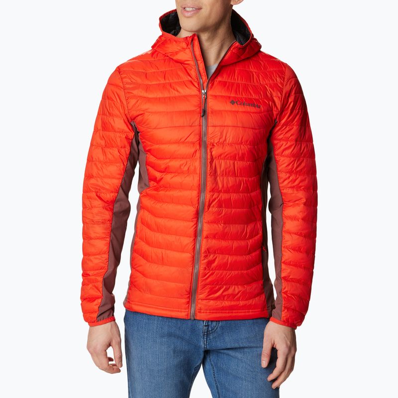 Pánská hybridní bunda Columbia Powder Pass Hooded červená 1773271839