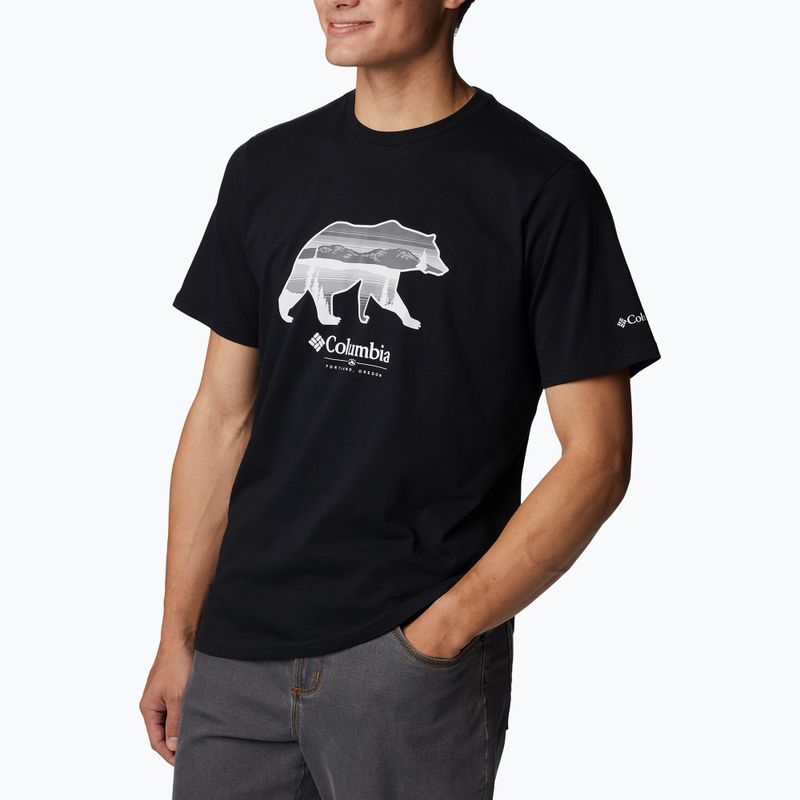 Pánské trekingové tričko  Columbia Rockaway River Graphic černé 2036401 3
