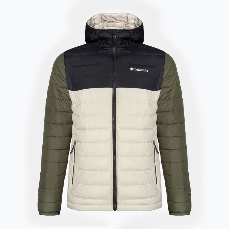 Pánská péřová bunda Columbia Powder Lite s kapucí dark stone/shark/stone green 8