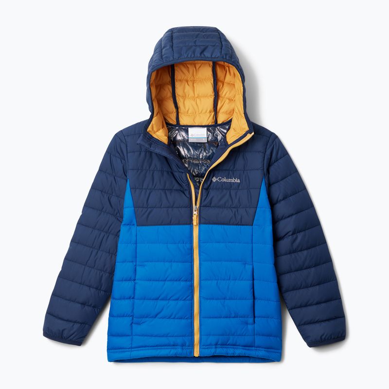 Dětská péřová bunda Columbia Powder Lite s kapucí bright indigo/collegiate navy 5