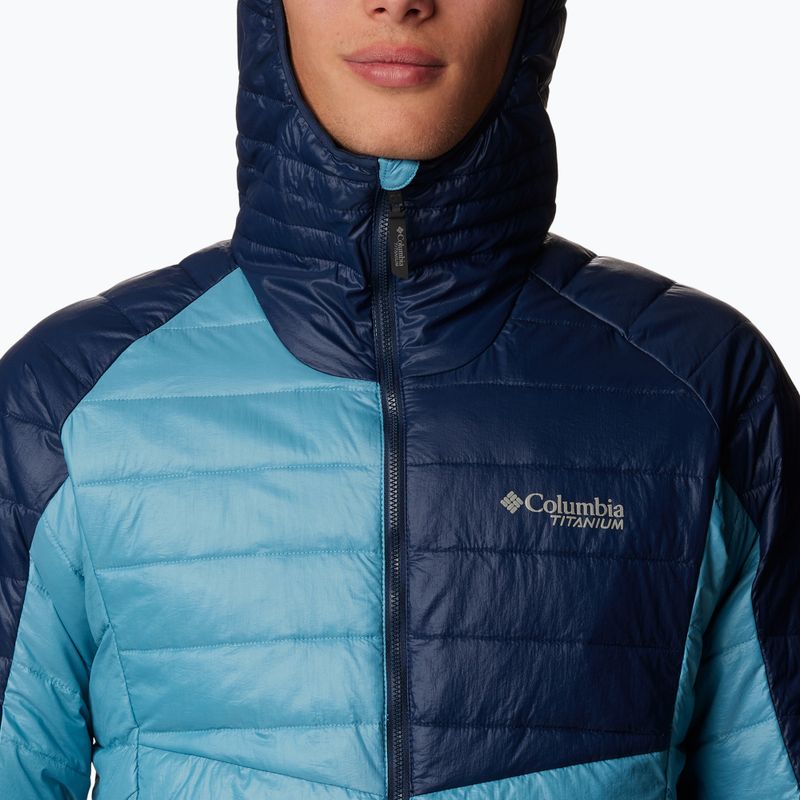 Pánská péřová bunda Columbia Platinum Peak s kapucí shasta/collegiate navy 6