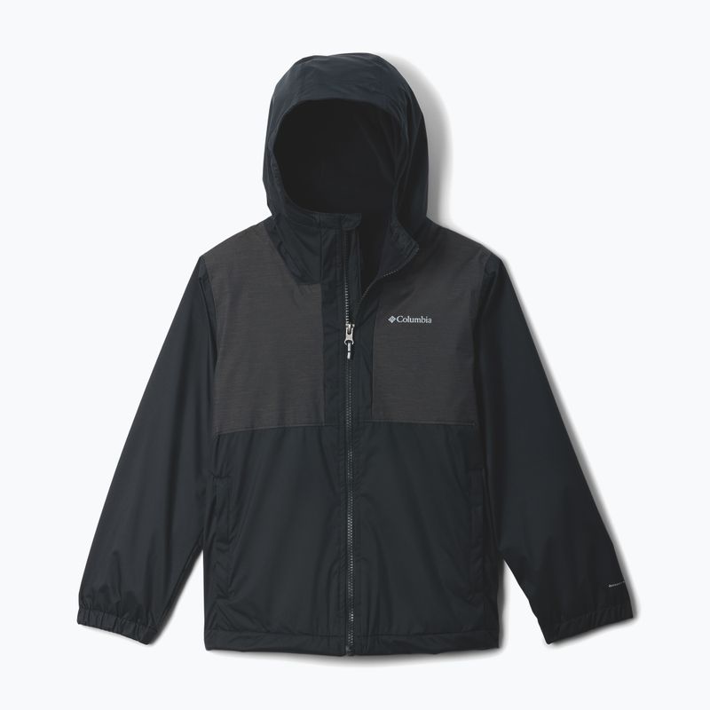 Dětská nepromokavá bunda Columbia Rainy Trails II Fleece mountain black/black slub
