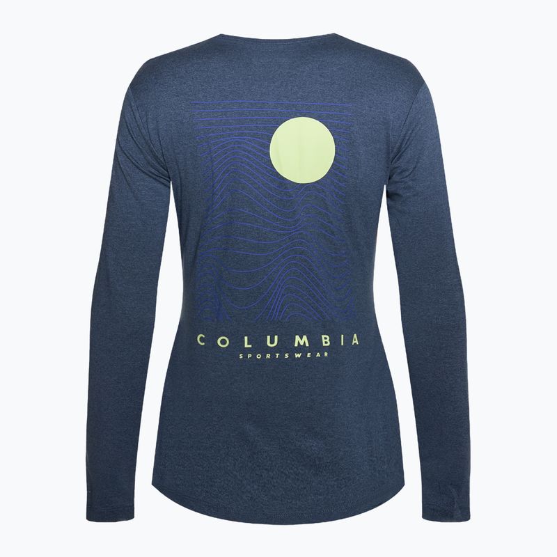 Dámské trekingové tričko longsleeveColumbia Sloan Ridge Graphic colleglate navy heather/linear drifts 2