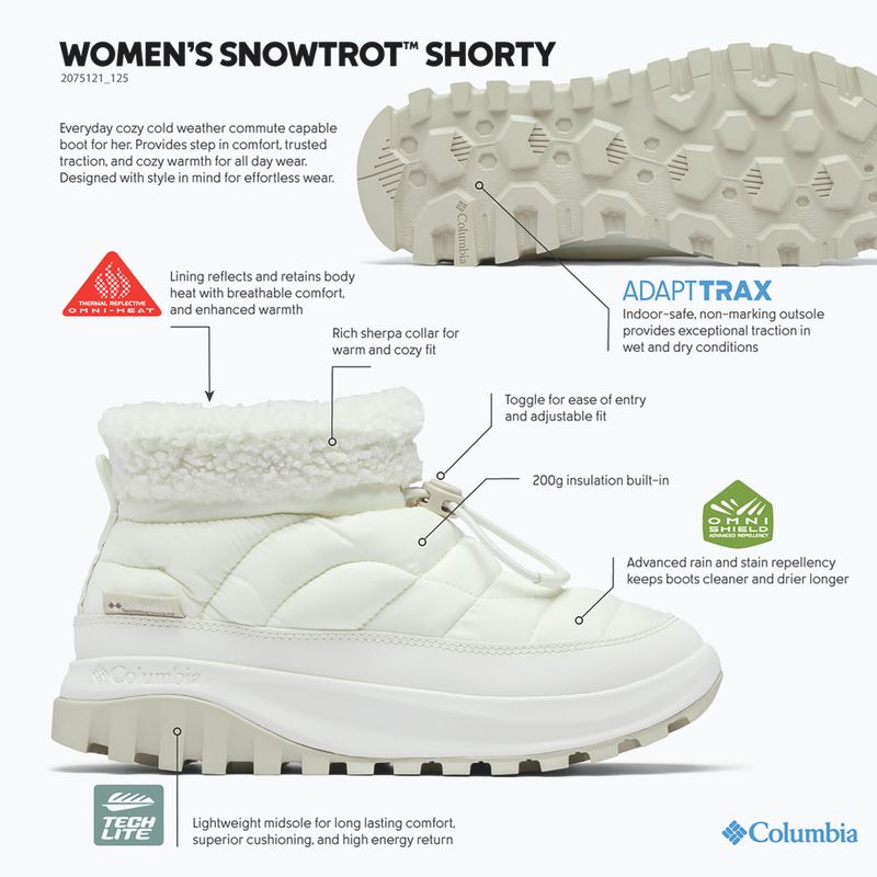 Dámské sněhule Columbia Snowtrot Shorty sea salt/fig 6