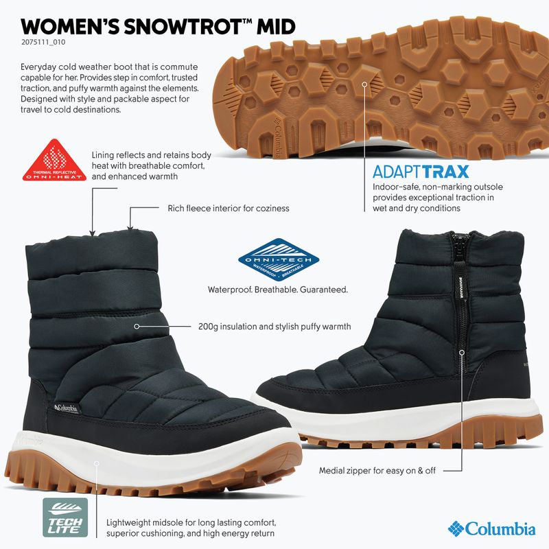 Dámské sněhule Columbia Snowtrot Mid black/sea salt 10
