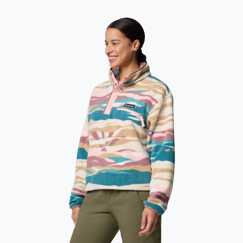 Dámská fleecová mikina Columbia Helvetia II Printed Cropped Half Snap river blue/rogue walley 4
