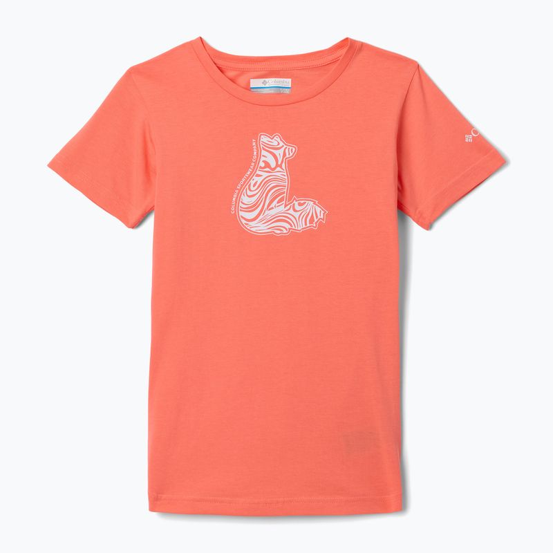 Dětské trekingové tričko Columbia Mission Lake Graphic hot coral/foxy swirl
