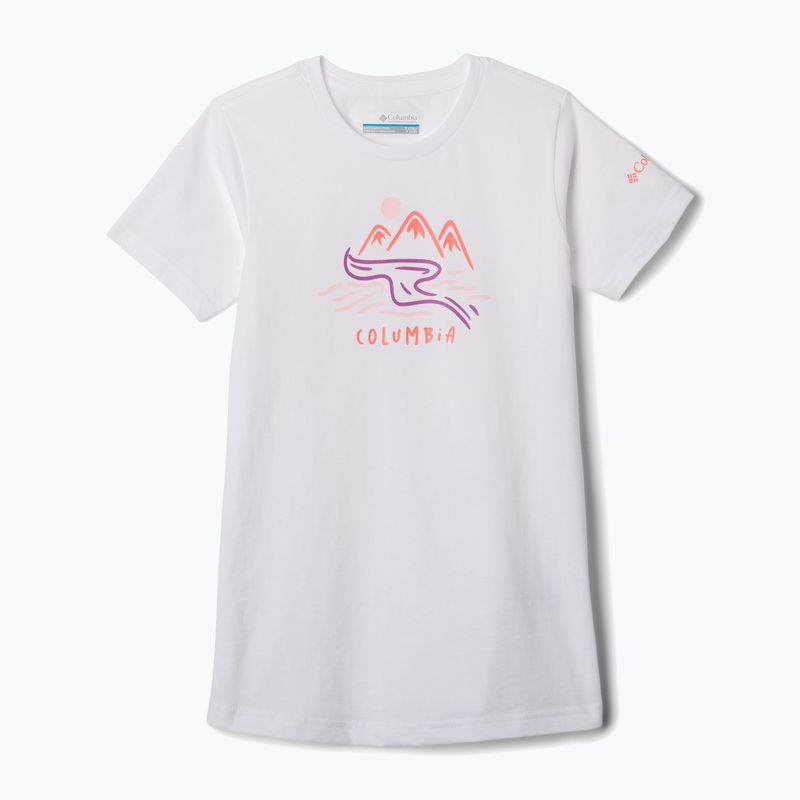 Dětské trekingové tričko Columbia Mission Lake Graphic white/weaving waterscape