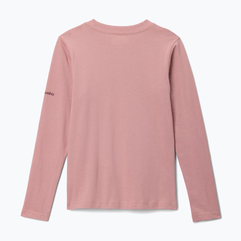 Dětské trekingové tričko Longsleeve Columbia Hazeldel Hill Graphic Tee eraser pink/barely printed 2