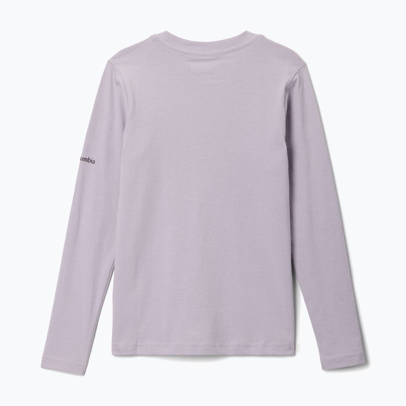 Dětské trekingové triko Longsleeve Columbia Hazeldel Hill Graphic Tee lavender pearl/barely printed 2