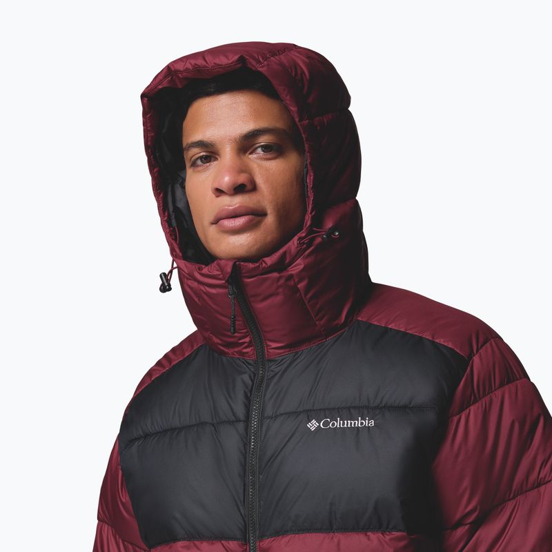 Pánská zateplená bunda Columbia Pike Lake II Hooded rich wine/black 6