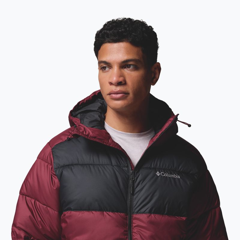 Pánská zateplená bunda Columbia Pike Lake II Hooded rich wine/black 7