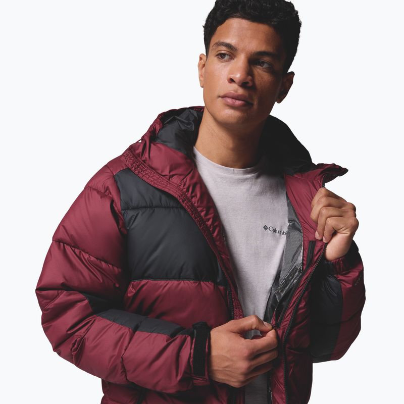 Pánská zateplená bunda Columbia Pike Lake II Hooded rich wine/black 8