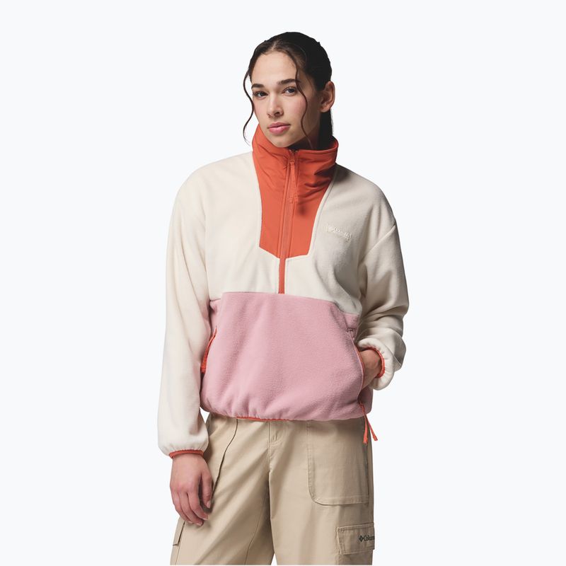 Dámská fleecová mikina Columbia Sequoia Grove 1/2 Zip Fleece chalk/eraser pink/tuscan 4