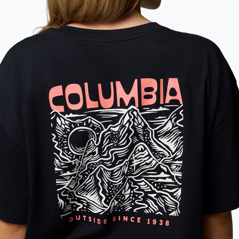 Dámské trekkingové tričko Columbia Rolling Bend Graphic Oversized Tee black/mountainview 6