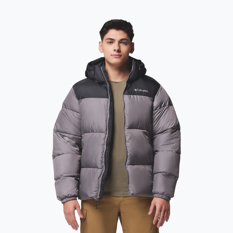 Pánská zateplená bunda Columbia Puffect II Hooded city grey/black 5
