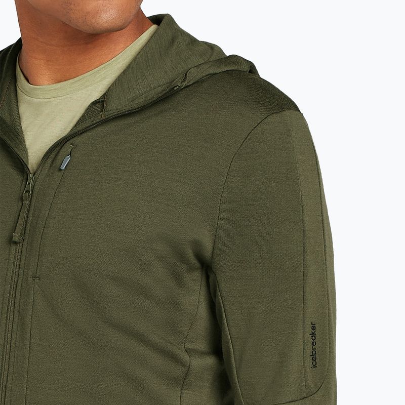 Pánská mikina Icebreaker Merino 260 Quantum IV Zip Hoodie loden 6
