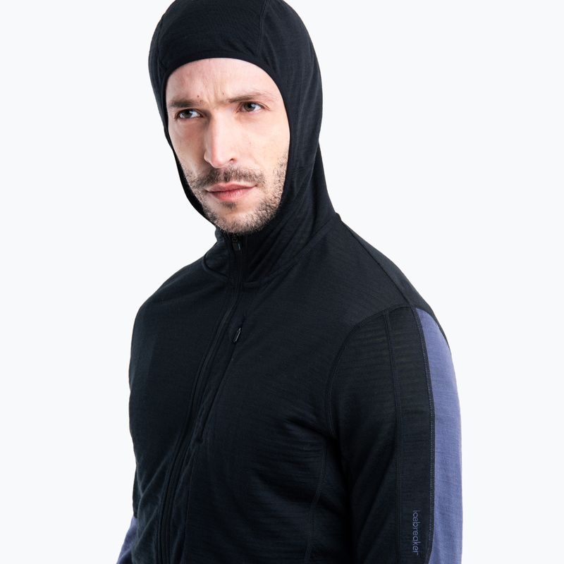 Pánská trekingová mikina  icebreaker Merino 200 Realfleece Descender Zip Hoodie black/graphite 4