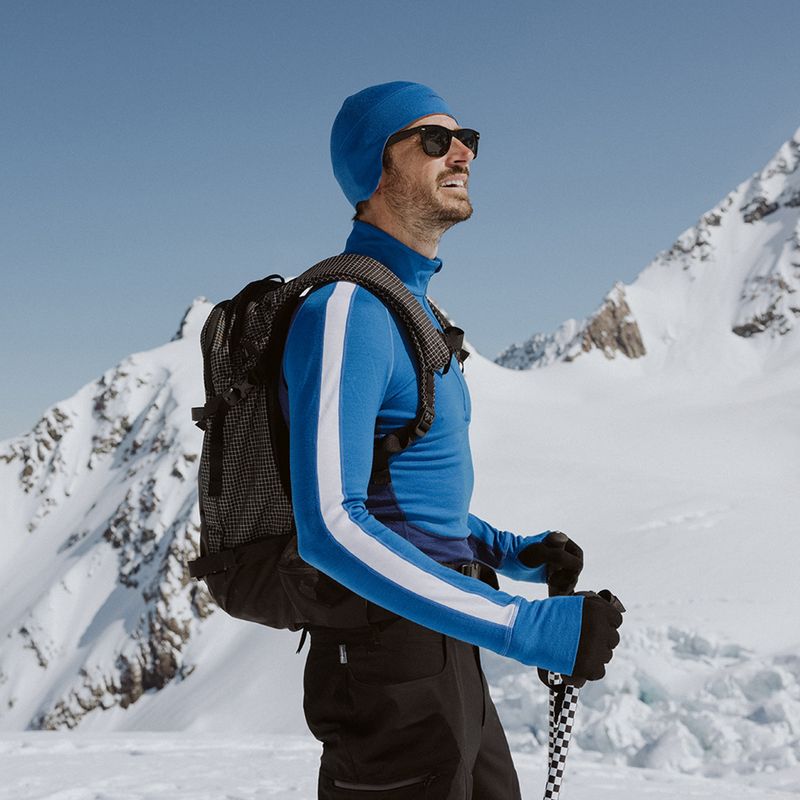 Pánská termoakční mikina icebreaker ZoneKnit 260 Half Zip lazurite/royal navy/snow/cb 9