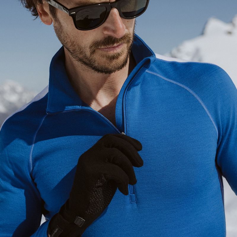 Pánská termoakční mikina icebreaker ZoneKnit 260 Half Zip lazurite/royal navy/snow/cb 13